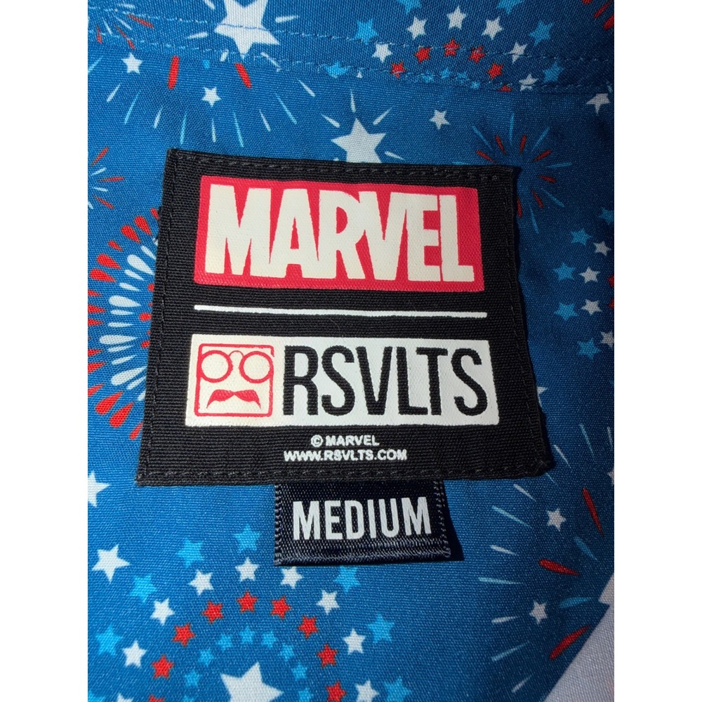 RSVLTS x Marvel Captain America Exclusive Shirt "THE FIRST AVENGER" Men's Sz Med - Picture 3 of 8